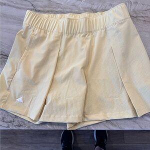adidas Women’s Pale Yellow Pleated Golf Skort